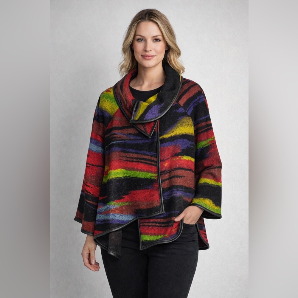 Joseph Ribkoff Multicoloured Asymmetrical Jacket